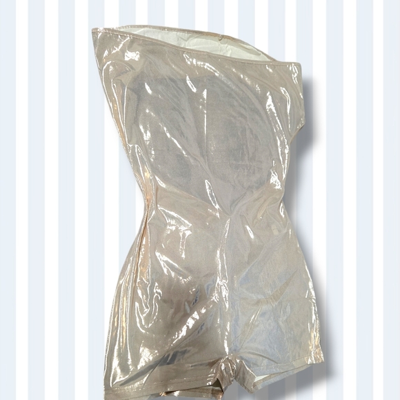 Shiny Metallic Gold Romper - Picture 2 of 5